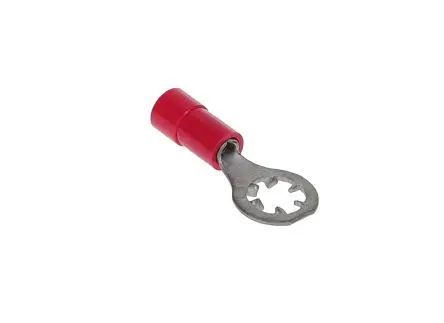 Produktfoto 1 von Molex 19075 Ringkabelschuh, Isoliert 22 AWG, Polyvinylchlorid, Rot, 18 AWG max.AWG, aussen ø 9.5 mm, innen ø 1.57 mm, M4