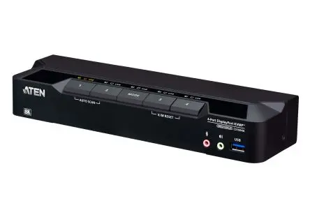 Produktfoto 1 von Aten KVM-Switch 4-Port 1 Videoausgänge DisplayPort 1 Displays USB Audiobuchse 4096 x 2160
