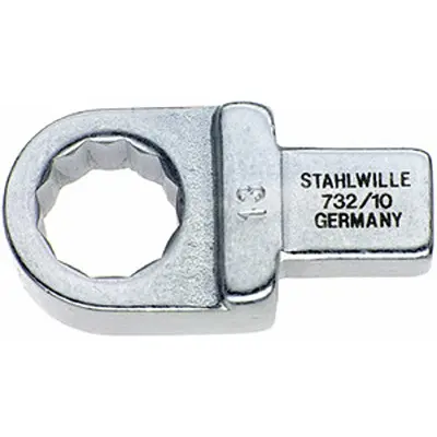 Produktfoto 1 von STAHLWILLE, 9 x 12 mm Vierkant Ringschlüsseleinsatz, Vernickelt, 13 mm