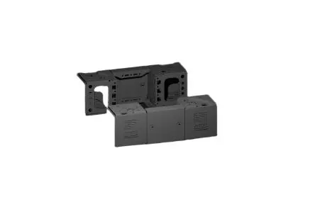 Produktfoto 1 von Rittal VX Stahlblech Eckstück Basis/Sockel Gehäuseabdeckung Schwarz, 300 mm, H. 100 mm