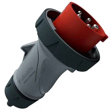 Produktfoto 1 von MENNEKES PowerTOP Xtra G Netzstecker Anthrazit, Schwarz, Rot, Fehgrau 5P, 400V, Kabel 180° IP67, IP69 16A