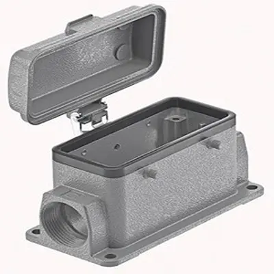 Produktfoto 1 von HARTING Han B Oberflächenmontiertes Gehäuse Doppelter Hebel 2, Oberfläche 16B Oberflächenmontiertes Gehäuse, IP65