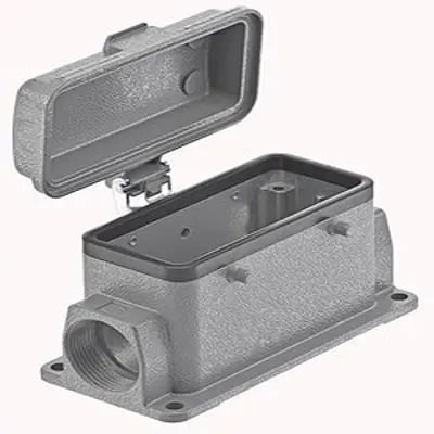 Produktfoto 1 von HARTING Han B Oberflächenmontiertes Gehäuse Doppelter Hebel 2, Oberfläche 16B Oberflächenmontiertes Gehäuse, IP65