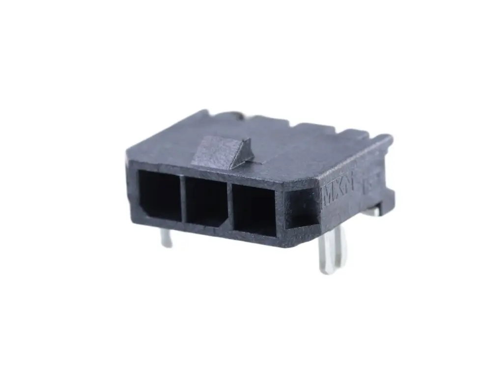 Produktfoto 1 von Molex 43650 Stiftsockel gewinkelt, 3-polig / 1-reihig, Raster 3 mm SMD, Kabel-Platine, Ummantelt
