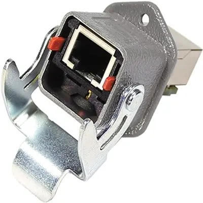 Produktfoto 1 von HARTING RJ Industrial Buchse Cat.5 RJ45-Steckverbinder, 1-Port 8-polig 360°-Schirmung Schraubanschlussklemme Gerade
