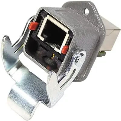 Produktfoto 1 von HARTING RJ Industrial Buchse Cat.5 RJ45-Steckverbinder, 1-Port 8-polig 360°-Schirmung Schraubanschlussklemme Gerade