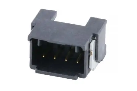 Produktfoto 1 von Molex 224047 Leiterplattenleiste gewinkelt, 4-polig / 1-reihig, Raster 2 mm Raster Oberfläche, Kabel-Platine, Ummantelt