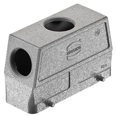 Produktfoto 1 von HARTING Han B Haube Doppelter Hebel 2, Kabel 24B Haube für obere Kabeleinführung, IP65, IP66, IP67
