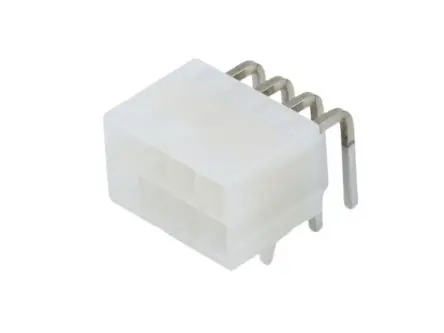 Molex 5569 Stiftsockel gewinkelt, 8-polig / 2-reihig, Raster 4.2 mm Raster gewinkelt, Ummantelt