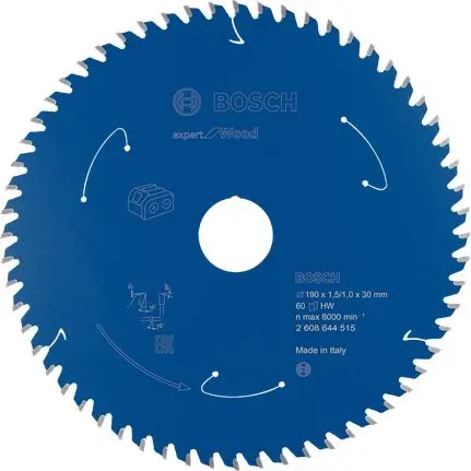 Produktfoto 1 von Bosch 60 Hartmetall Holz Kreissägeblatt, Ø 190 mm 1
