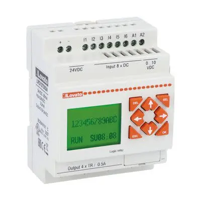 Produktfoto 1 von Lovato LRD Speicherprogrammierbare Steuerung, 8 Eing. Transistor Ausg.Typ Analog Eing.Typ