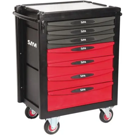 Produktfoto 1 von SAM ABS, Aluminium Gestellwagen, Typ Rollenschrank 7 Schubladen mit Rädern, 940 mm x 710mm x 485 mm