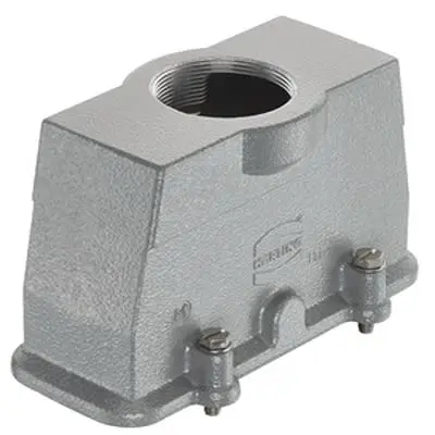 Produktfoto 1 von HARTING Han HP Haube Schraubbefestigung, Kabel 24B Haube für obere Kabeleinführung, IP66, IP68, IP69, IPx9K