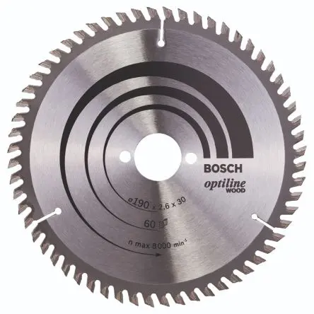 Produktfoto 1 von Bosch 60 Hartmetall Holz Kreissägeblatt, Ø 190 mm 1