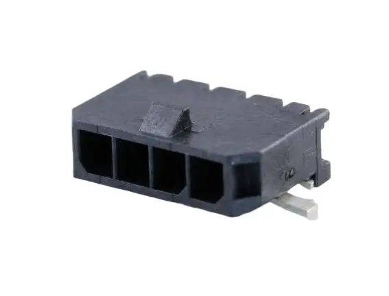 Produktfoto 1 von Molex 43650 Leiterplattenleiste gewinkelt, 4-polig / 1-reihig, Raster 3 mm SMD, Kabel-Platine, Ummantelt