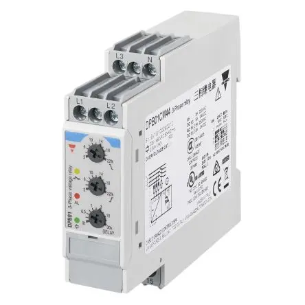 Produktfoto 1 von Carlo Gavazzi DPB01 Relais 3-phasig, 1-poliger Umschalter DIN-Hutschiene