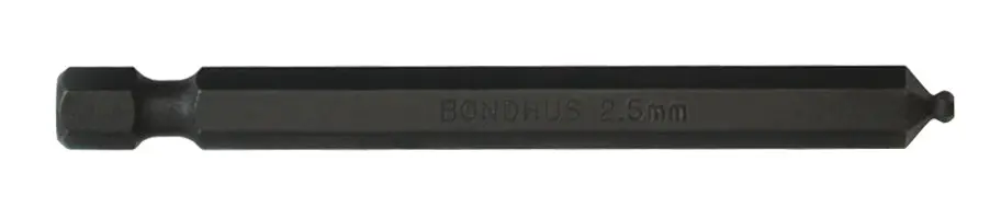 Bessey 1/4 in 2.5 mm Sechskant Sechskant-Bit, Sechskant Stahl, 1-teilig, 76 mm
