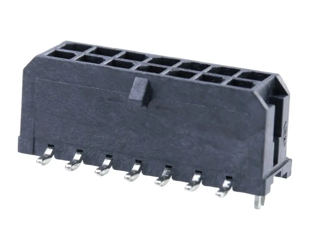 Produktfoto 1 von Molex 43045 Leiterplattenleiste Vertikal, 14-polig / 2-reihig, Raster 3 mm SMD, Kabel-Platine, Ummantelt