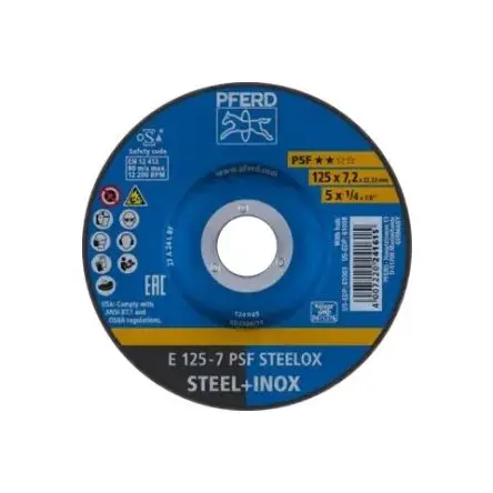 Produktfoto 1 von PFERD Rüggeberg France 6201 Schleifscheibe Aluminiumbeschichtet, 125 mm x 22.23 mm, 12200 U/min