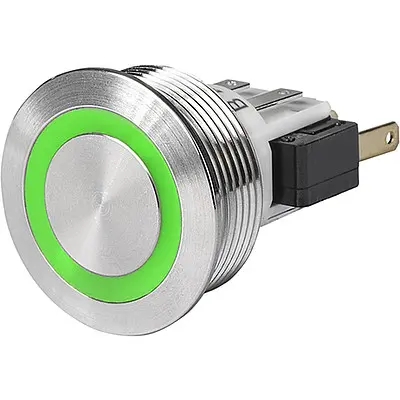 Schurter MSM II Schalter Blau Beleuchtet Tastend Frontplattenmontage Ø 22 mm, 1-poliger Umschalter / 100 mA 30 V 250 V,