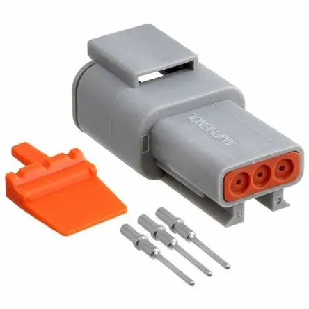 Produktfoto 1 von Amphenol ATM Verbinder-Kit, Kabel, Steckerbuchse, Crimpbefestigung, Buchse, 3-polig, Grau / 1-reihig