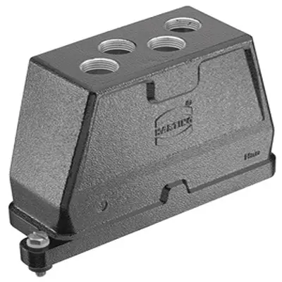 Produktfoto 1 von HARTING Han HPR Haube Schraubbefestigung, Kabel 24B Haube für obere Kabeleinführung, IP65, IP68, IP69, IPx9K