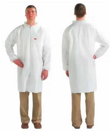 Produktfoto 1 von 3M Laborkittel 2X, Geschlechtslos, Polypropylen, Weiß, 1 Stück Stk, Reißverschluss
