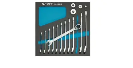 Produktfoto 1 von HAZET Ratschen Satz Ring-Maulschlüssel Satz CrV-Stahl, 16-teilig 8 to 19 mm
