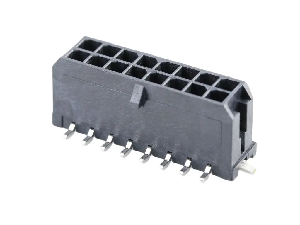Produktfoto 1 von Molex 43045 Leiterplattenleiste Vertikal, 16-polig / 2-reihig, Raster 3 mm SMD, Kabel-Platine, Ummantelt