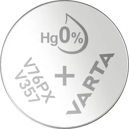 Produktfoto 1 von Varta SR44, KOH-Elektrolyt, Silberoxid, Zink Knopf Nicht wiederaufladbare Batterie Ø 11.6 mm, 1.55 V / 143 mAh