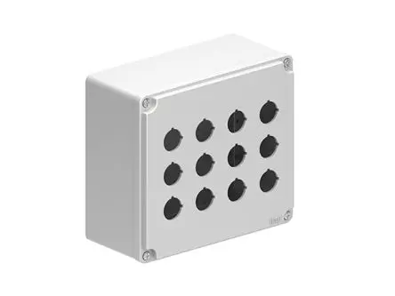 Produktfoto 1 von Lovato LPZM Gehäuse, 12 x Ø 22 mm, Grau, Metall, IP66