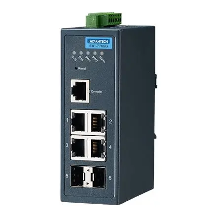 Produktfoto 1 von Advantech Verwalteter Ethernet-Switch 6-Port Managed Ethernet Switch 1Gbit/s