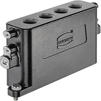 Produktfoto 1 von HARTING Han HPR Slim Haube Schraubbefestigung, Kabel 22 Haube für obere Kabeleinführung, IP66, IP68, IP69, IPx9K