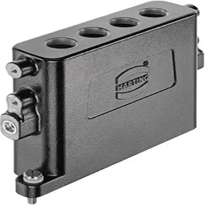 Produktfoto 1 von HARTING Han HPR Slim Haube Schraubbefestigung, Kabel 22 Haube für obere Kabeleinführung, IP66, IP68, IP69, IPx9K