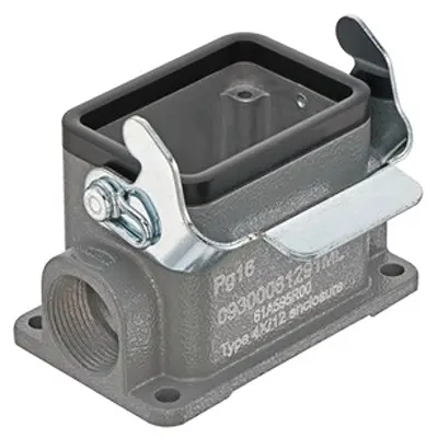 Produktfoto 1 von HARTING Han B Oberflächenmontiertes Gehäuse Einhebel 1, SMD 6B Oberflächenmontiertes Gehäuse, IP65
