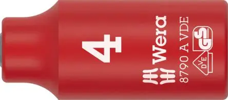 Produktfoto 1 von Wera 1/4 in Buchse SW 4 mm Vierkant VDE 1000V zugelassen x 41mm