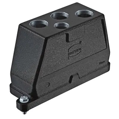 Produktfoto 1 von HARTING Han HPR Haube Schraubbefestigung, Kabel 24B Haube für obere Kabeleinführung, IP65, IP68, IP69, IPx9K