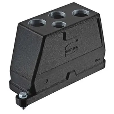 Produktfoto 1 von HARTING Han HPR Haube Schraubbefestigung, Kabel 24B Haube für obere Kabeleinführung, IP65, IP68, IP69, IPx9K