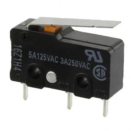 Produktfoto 1 von Omron SS-5 Endschalter, Stiftstößel 1-poliger Umschalter, IP40, Polybutylenterephthalat 5A