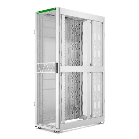 Produktfoto 1 von APC Serie NetShelter SX Gehäuse, 42 U, Stahl, Ges H. 1991 mm, Weiß 1200 mm, 131.04 kg, 4-beinig 600 mm