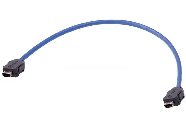 Produktfoto 1 von HARTING IX Industrial Cat6a Kabel assembliert, 0.5 m, Blau, A IX Industrie Stecker, B Ix Industriell Stecker