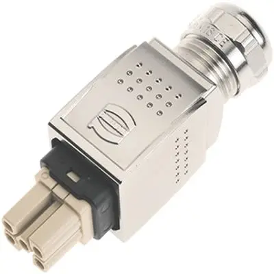 Produktfoto 1 von HARTING Han Push Pull Anschluss Panel 16A Crimpbefestigung Stecker 5-polig / 1-reihig, 690V