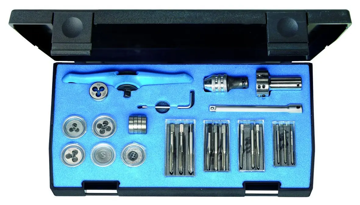 Produktfoto 1 von Gedore Seitenschneider-Set, 10-teilig Gewindebohrer M3 → M6, Matrizen M3 → M6
