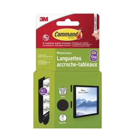 Produktfoto 1 von 3M Klettband, 19mm x 70 mm, Schwarz