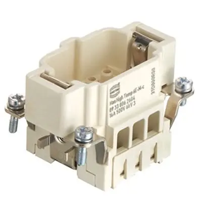 Produktfoto 1 von HARTING Han E High Temp Stifteinsatz Stecker, 6-polig 16A, Panel, Stifteinsatz