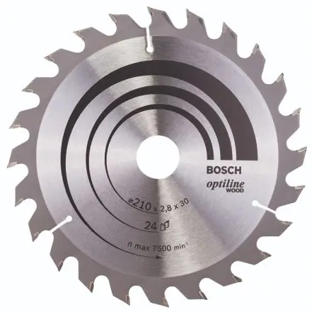 Produktfoto 1 von Bosch 24 Hartmetall Holz Kreissägeblatt, Ø 210 mm 1