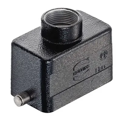 Produktfoto 1 von HARTING Han B Haube Einhebel 1, Kabel 10B Haube für obere Kabeleinführung, IP65, IP66, IP67