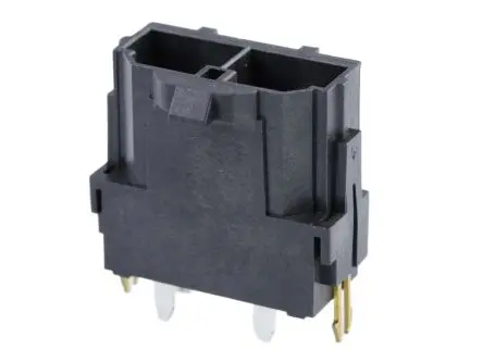 Molex 42819 Leiterplattenleiste Vertikal, 2-polig / 1-reihig, Raster 10 mm Raster Durchsteckmontage, Ummantelt