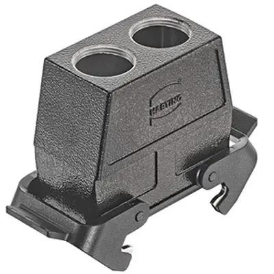 Produktfoto 1 von HARTING Han B Gehäuse Doppelter Hebel 2, Kabel 16B Kupplungsgehäuse, IP65
