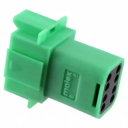 Produktfoto 1 von Molex 93444 Crimpgehäuse, Kabel, Buchsengehäuse, Crimpbefestigung, Buchse, 8-polig, Grün / 4-reihig